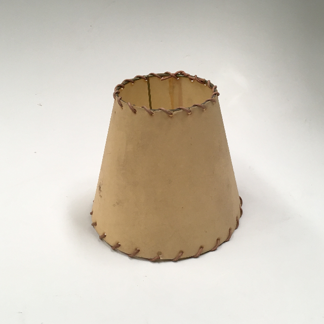 LAMPSHADE, Ex Small Parchment w Leather Detail